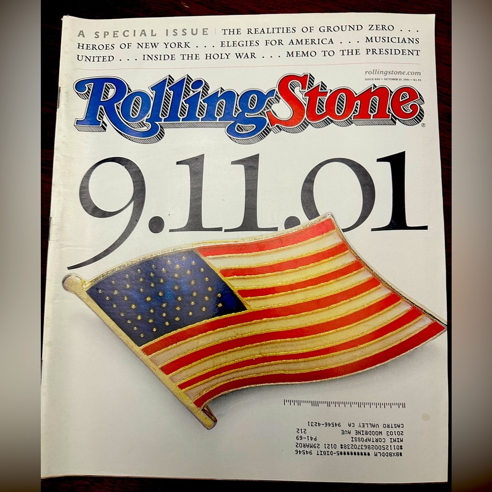 October 25, 2001 Edition of Rolling Stone Magazine. 9•11•01